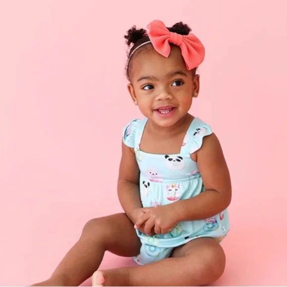 NWT Posh Peanut Donuts Ruffle Bubble Romper 3-6M - Picture 3 of 9